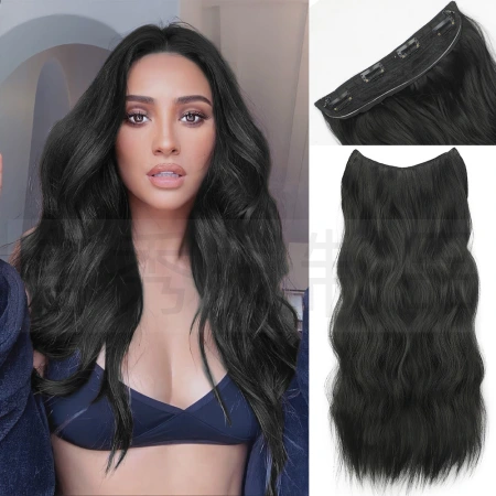 One-piece wig for women, long curly hair, elastic fishline, hair increase, hair extension piece, invisible simulation, seamless and fluffy wig One-piece wig for women, long curly hair, elastic fishline, hair increase, hair extension piece, invisible simulation, seamless and fluffy wig